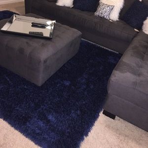 Shaggy navy rug